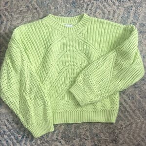 Topshop Green Cable Knit Sweater